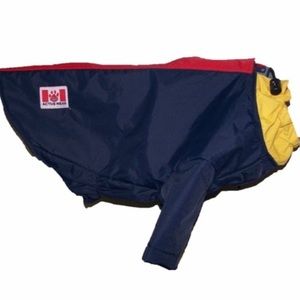 K9 activewear nylon windbreaker navy yellow red dog jacket size Medium….not XXL